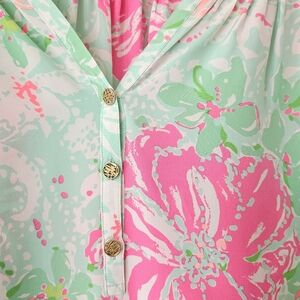 LILLY PULITZER Floral Button-Up Blouse